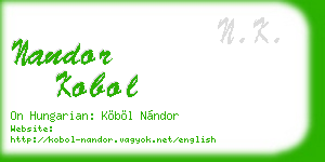 nandor kobol business card